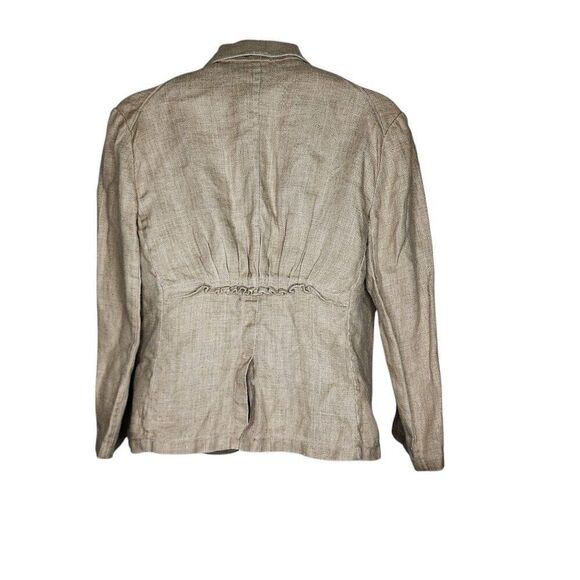 Max Studio Cinched Waist Short Linen Blazer Womens Size 8 Beige - Picture 4 of 9